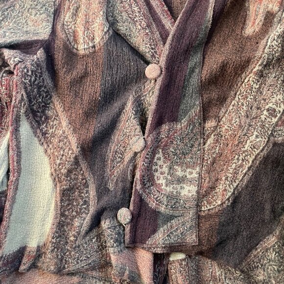 Baba One-Size Women's Vintage Lagenlook Button-Up Cardigan Jacket - Picture 8 of 8